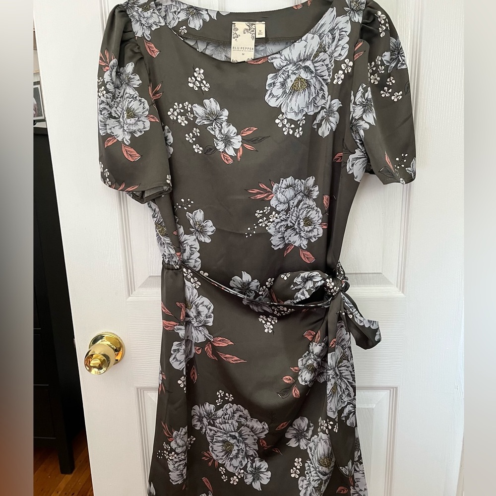 Floral satin dress
